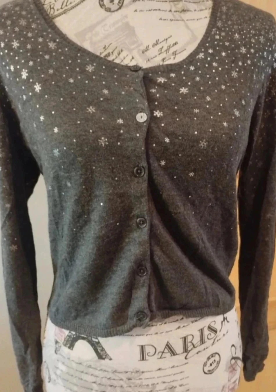 Cardigan gris étoilée, Diplodocus, 
Coton/cachemire, T38